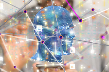 Leinwandbilder - digital medical futuristic interface 3D rendering - 3d