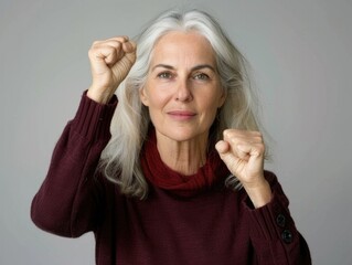 person with victory sign celebrating gesture