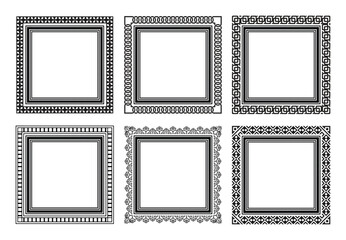 Decorative Square Frame Set on Black Colour