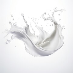 Canvas Print - Splashing milk white background