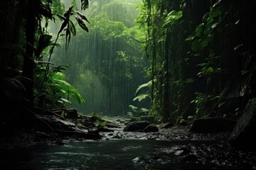 Poster - Rainforest vegetation outdoors woodland.