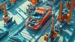 © Imsuniyah - Automated Car Assembly Line with Transparent Car Body