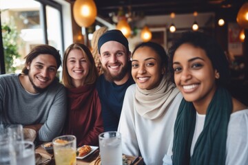 Canvas Print - Restaurant laughing adult happy.