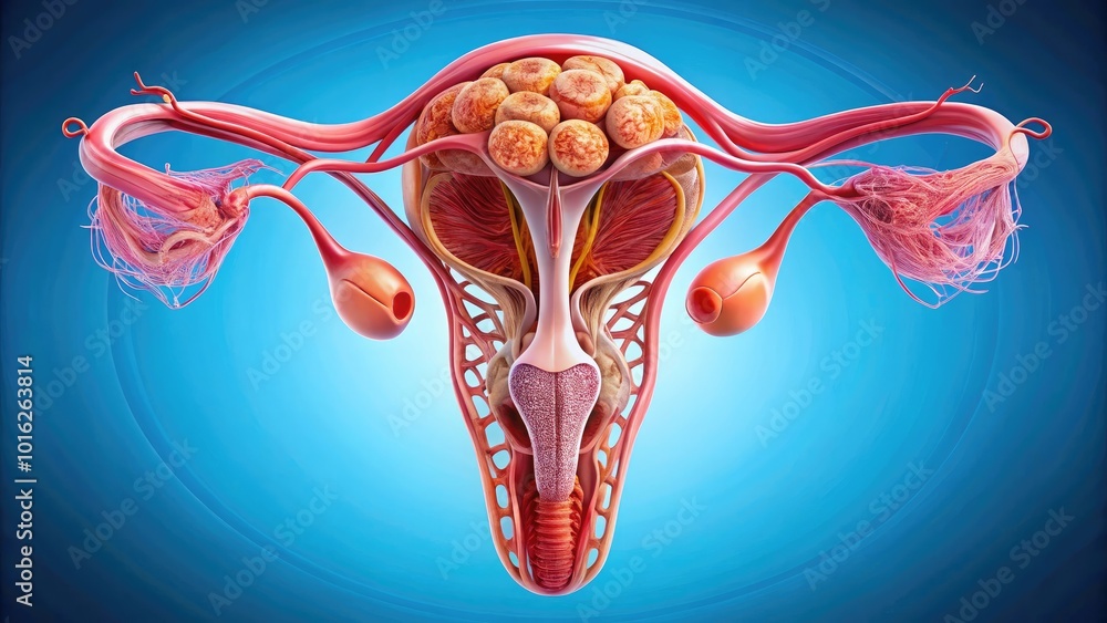 Female Reproductive Organ Model 4-Part Sagittal Section with Uterus Ovaries Fallopian Tubes Vagina Vulva Anatomy Display