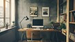 © Jakob Grünberg  - Modern home office with stylish desk and decorations