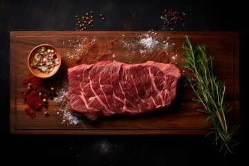 Wall Mural - Beef ingredient kobe beef vegetable.