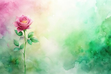 Wall Mural - Abstract watercolor background with gradient green and pink tones