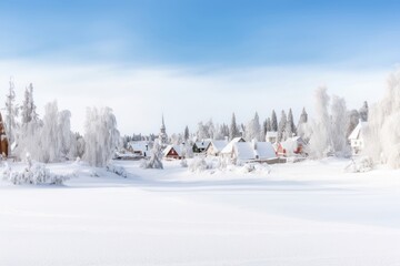 Sticker - Winter landscape panoramic outdoors.