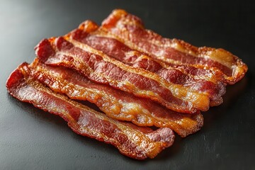 crispy strips of fried bacon isolated on a clean background showcasing the goldenbrown texture and appetizing appearance perfect for food photography and culinary themes