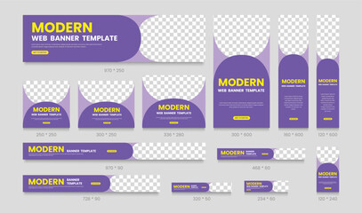 Wall Mural - google promotion kit banner template design for web page, ads, background, backdrop, flyer, card. bu