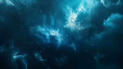 Wide blue nebula starry sky technology sci-fi background material