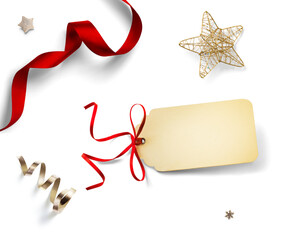 Wall Mural - design elements for christmas background. blank banner and holiday decorations, glittering confetti,