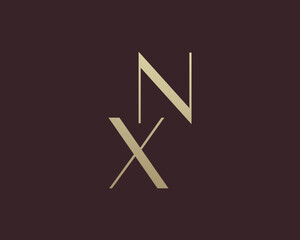 Wall Mural - NX or XN letter logo icon design. Classic style luxury initials monogram.