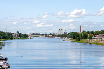 Wall Mural - View of the Velikaya River and the Pskov Kremlin (Krom), Pskov, Russia