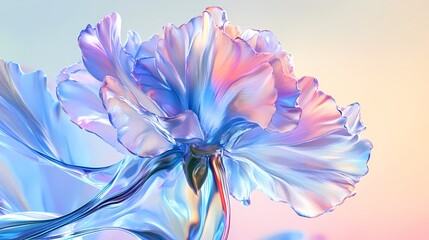 Wall Mural - Blue and white glass carnation illustration poster background