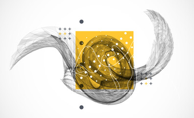 Wall Mural - abstract art background. modern science or technology art elements. surface illustration. vector.