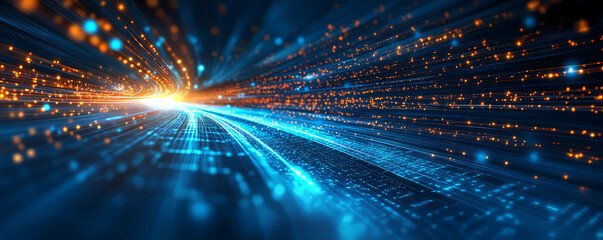 Wall Mural - abstract tech background, high speed data transfer, fast digital network connection