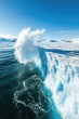 © DigitalArt - Stunning view of icebergs melting into the ocean, showcasing the beauty of nature and climate change effects in a serene environment.