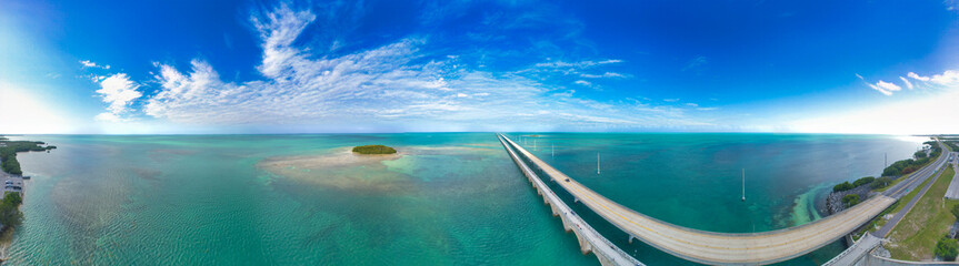 Wall Mural - Interstate and bridge across Keys Islands, Florida aerial view