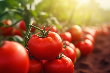 Wall Mural - Tomato vegetable plant food.