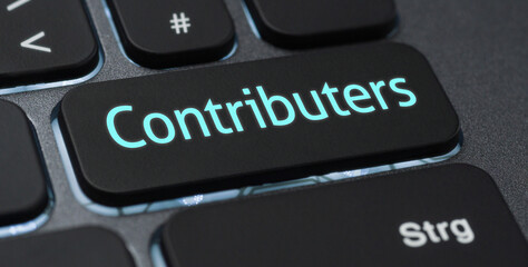 Wall Mural - illuminated keyboard with a labeled key - contributers