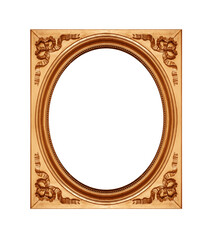 Wall Mural - Antique golden picture frame isolated on white background.