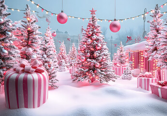 Sticker - Pink Christmas Wonderland