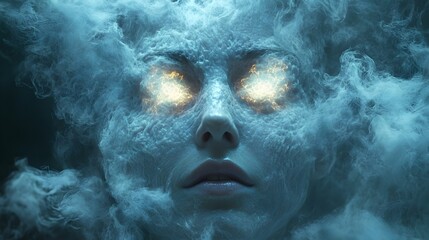 Leinwandbilder - Futuristic Mind Control Concept Visualizing the Idea of Humans Being Manipulated and Controlled Through Advanced Mind-Reading Technology and Intelligence. Digital Abstract Background