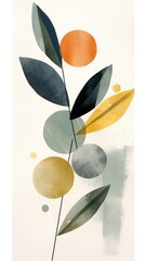 Sticker - Olive branch painting plant leaf.