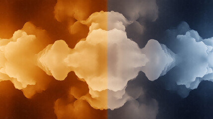 Sticker - Abstract cloud formations with vibrant hues of orange, white, and blue.