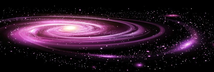 Wall Mural - a vibrant spiral galaxy with swirling purple hues and distant stars.