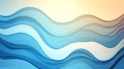 Wall Mural - Abstract background with wavy, layered lines in shades of blue and white.