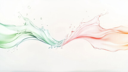 Wall Mural - Abstract splash of colored liquid on white background.