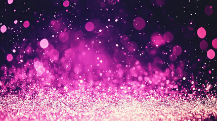 Sticker - Sparkling pink bokeh with a dark background, perfect for celebratory or festive designs.