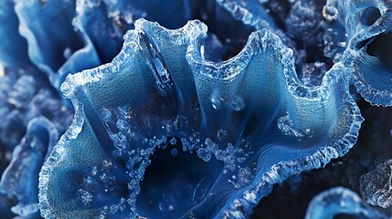 Wall Mural - Abstract Blue Ice Texture: Close-Up of Frozen Nature