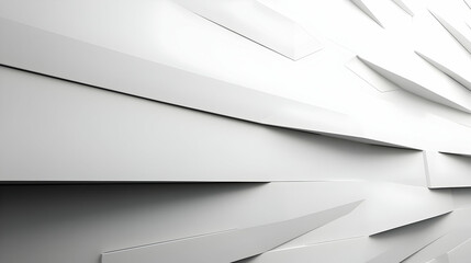 Wall Mural - abstract white geometric pattern background with overlapping shapes in 3d perspective