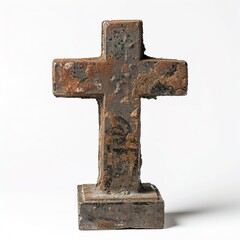 Tomb cross from a steel, wrought and cut, 18th century isolated on white background 