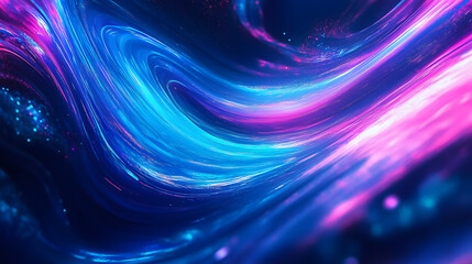 Wall Mural - Dynamic gradient of rich blue, bright cyan, and neon purple, with abstract swirling shapes, creating a futuristic, high-energy look.