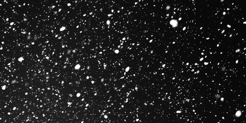 Sticker - Snow Falling on Black Background in Chaotic Pattern