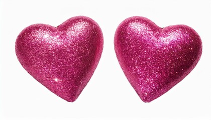 Pink glitter heart isolated