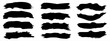 © high_resolution - Vector collection of artistic grungy black paint hand made creative brush stroke set isolated on banner background. A group of abstract grunge sketches for design education or graphic art decoration
