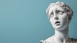 © Fotograf - A bronze statue of a woman with a surprised expression, perfect for decorating an office or home.