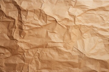 Wall Mural - Brown crumpled paper texture backgrounds parchment textured.