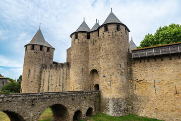 Wall Mural - Walled medieval fortress of Cite de Carcassonne, Occitania, France