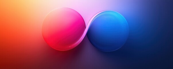 Abstract red and blue gradient circles on a smooth background.