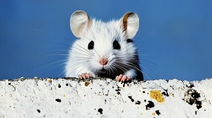 Canvas Print - Close-up Portrait of a White Mouse