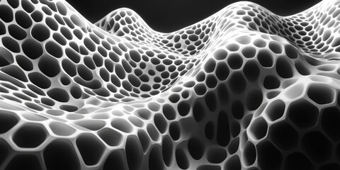 Wall Mural - futuristic hexagonal web, a dynamic pattern of interwoven hexagons and lines, evoking a sense of adv
