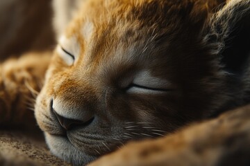 Poster - A close-up shot of a cat resting on a soft blanket, looking peaceful and relaxed.