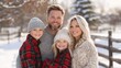 © atdigit - Cheerful Family Enjoying Winter Day in Snowy Outdoors with Warm Clothing