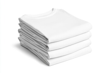 Wall Mural - A pile of crisp, white folded shirts on a clean surface.